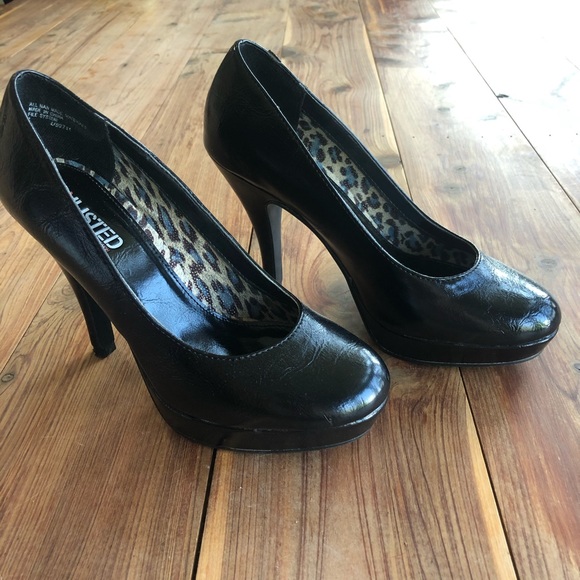 Unlisted Black Patent Leather Platform Heels - Picture 6 of 8